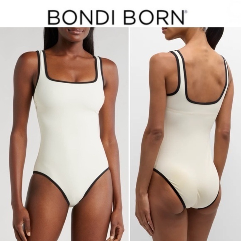 BONDI BORN McKenna Contrast Trim One-Piece Swimsuit sz L NWT 325$